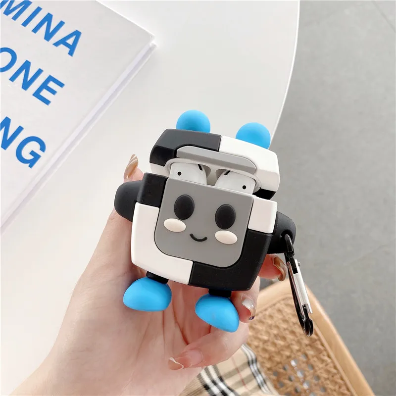 

For Airpods Pro 3 Cute Funny robot Wireless Earphone Case for Apple Airpods 1 2 3 3D cartoon tart Soft Silicone Cover kid case
