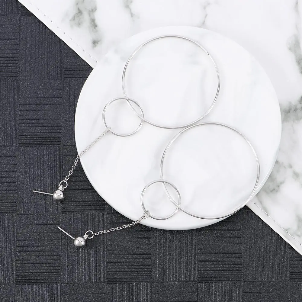 1 пара модные женские серьги для девушек большие круглые гладкие геометрические