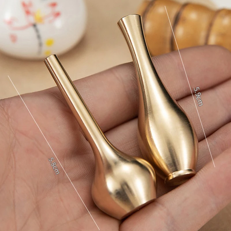 1 шт. мини ваза из чистой меди Золотая декоративная антикварная для гостиной