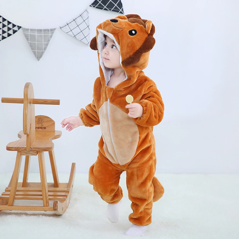 Lion Коллекция года, осенне-зимняя одежда для новорожденных одежда унисекс на Хэллоуин комбинезоны для мальчиков, детский костюм с пандой для девочек, комбинезон для малышей возрастом от 3 до 24 месяцев - Цвет: Lion