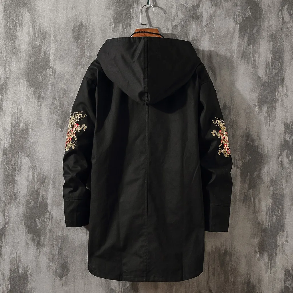 Зимняя мужская куртка с капюшоном модная новая зимняя стильная ретро вышитой