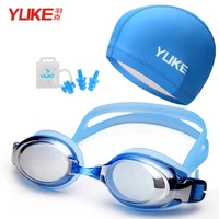 yuke swim pool glasses electroplate glasses professional swimming goggles adults waterproof swim uv anti fog adjustable glasses