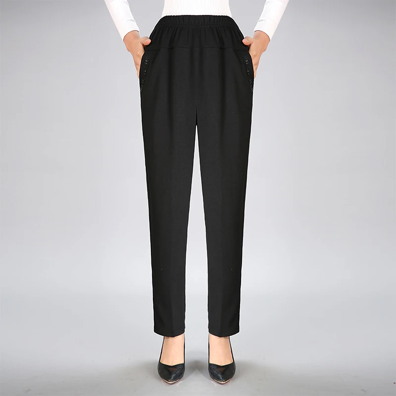 Женские бархатные брюки теплые эластичные с высокой талией очень большие