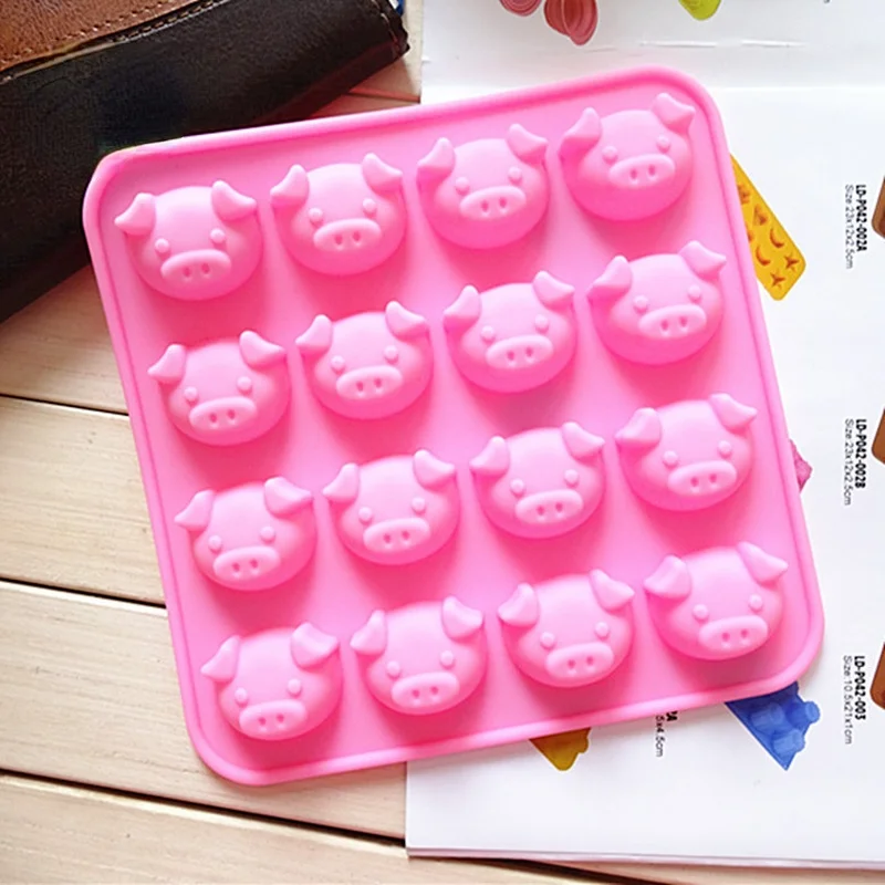 

Cute Pig Embellisment Silicone Cake Molds Gummy Chocolate Mold Candy Fondant Mould Ice Cube Tray Baking Cake Decorating Tools