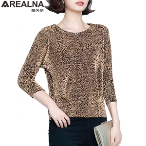 Блестящая блузка с рукавом летучая мышь, Женская туника, модная новинка 2020, элегантные блестящие красные черные леопардовые блузки, женская рубашка, размера плюс Топы
