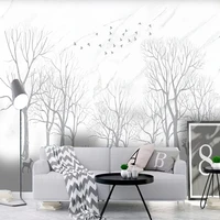 custom 3d mural hand painted grey white tree branches embossed wallpaper living room bedroom tv sofa background wall painting