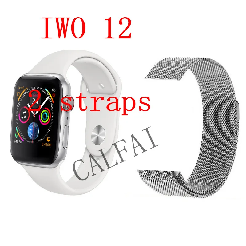 Часы 5 IWO 12 Bluetooth умные часы 1:1 умные часы 40 мм 44 мм чехол для Apple iOS Android телефон сердечного ритма PK IWO 11 - Цвет: silver mialn