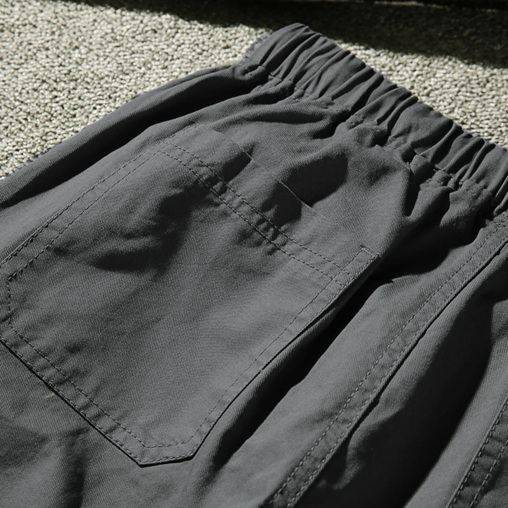 

Men Casual Wear-resistant Large Size Ankle-tied Drawstring Cotton Pants Trousers