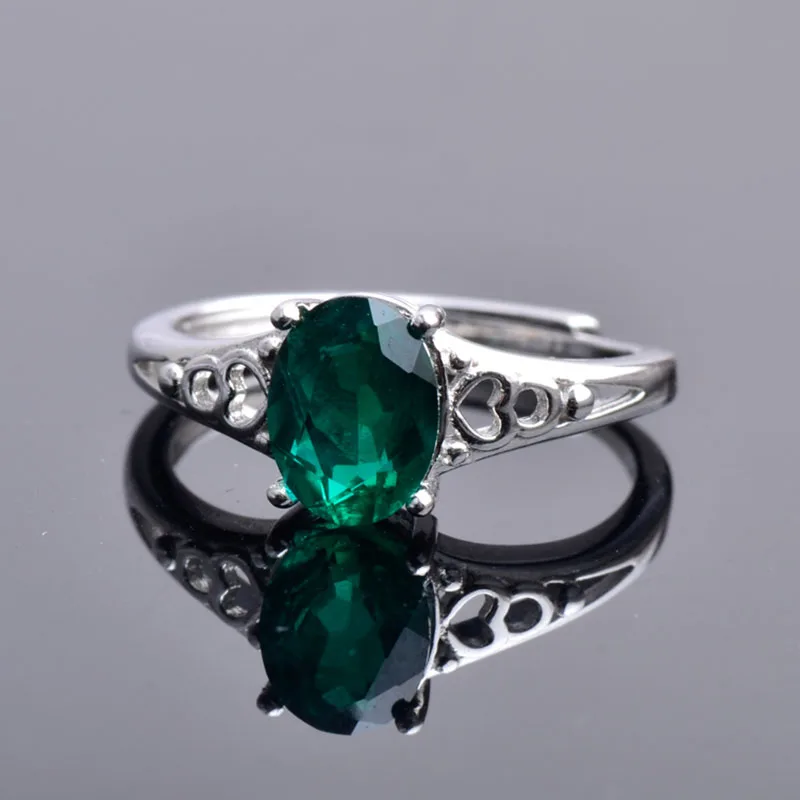 

CSJ, изумрудные кольца в форме сердца, Настоящее серебро 925 пробы, oval6 * 8 мм, хорошее ювелирное изделие для женщин, подарок на помолвку, бесплатн...