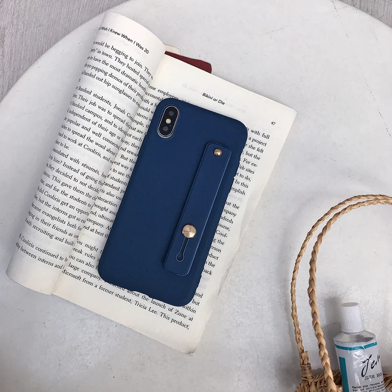 Dark Blue Сплошной Цветной силиконовый чехол с держателем для samsung Note 8 9 10 Plus цветной мягкий чехол для телефона samsung S8 9 10 Plus с подставкой - Цвет: Dark Blue