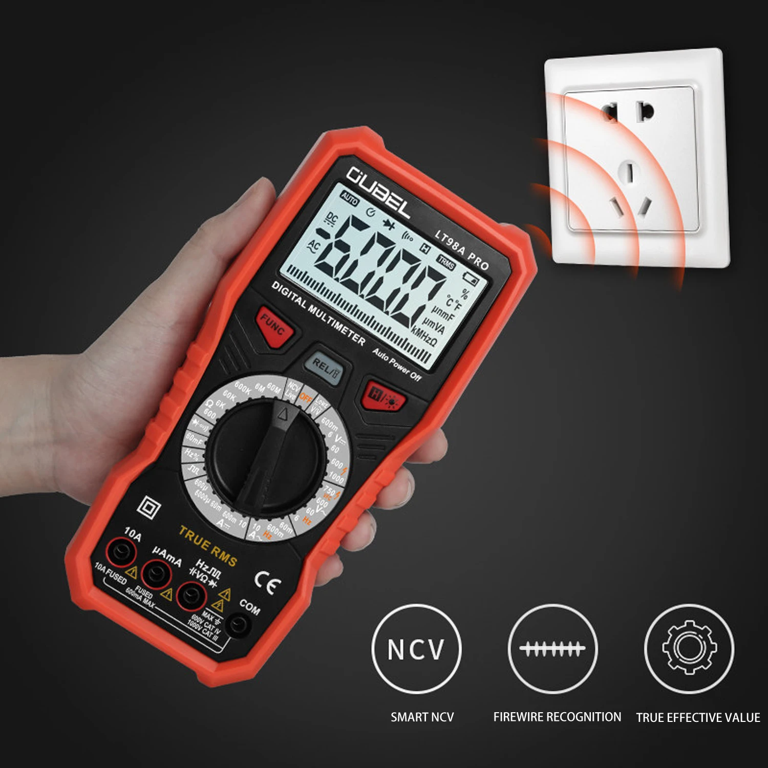 

6000 Count Digital Multimeter Ture RMS AC/DC Ammeter Volt Ohm Tester Meter Multimetro With Thermocouple LCD Backlight Portable