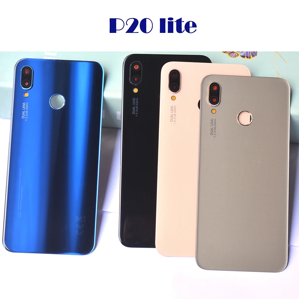 Оригинальная Новинка для Huawei P20 lite задняя крышка аккумулятора стеклянный корпус +