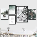 Songlu, Лесной снег, дерево, ощущение зимней стены, Художественная Картина на холсте, скандинавские постеры и принты, роспись для украшения гостиной