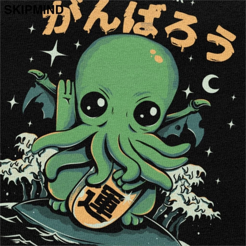Забавные мужские футболки Kaiju Cthulhu хлопковая футболка с коротким рукавом
