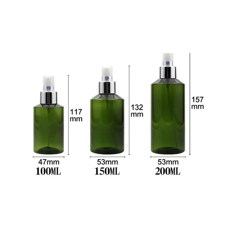 

200ml Travel Portable Mist Spray Bottle Dark green Plastic Refillable Bottle