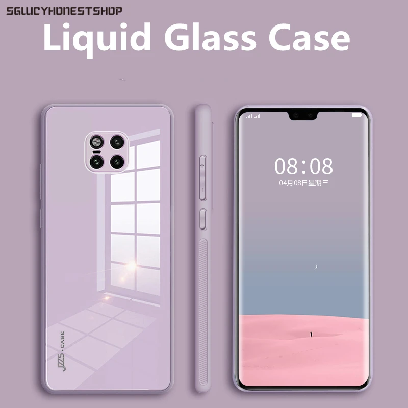 original liquid tempered glass case for huawei p40 pro plus p30 pro mate 20 30 pro honor x10 cell phone lens protection cover free global shipping