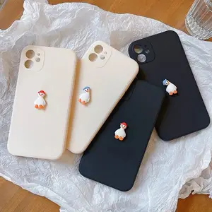 3d duckling phone case iphone 11 12 pro max mini case shockproof iphone 7 case 6 8 plus se 2020 x xs xr cute celulares cover free global shipping