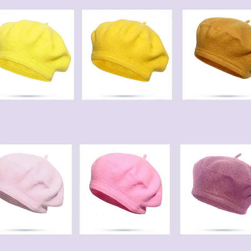 

Hot Sale Cheap Fashion New Women's Solid Color Beret Women's Hat Winter Warm Walking Hat Ladies Hats Berets
