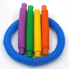 Красочная пластиковая трубчатая катушка, Детская творческая волшебная игрушка, забавные игрушки, развивающая складная игрушка для раннего развития