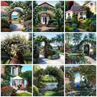 Алмазная вышивка Huacan полный комплект садовая 5D Алмазная мозаика картина фотообои украшение спальни