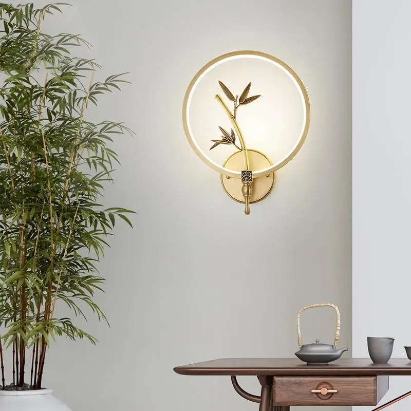 

Китайский классический светодиодный настенный светильник, современный медный настенный светильник для домашнего декора, настенный светильник для ванной комнаты, настенный светильник для лестницы, отеля