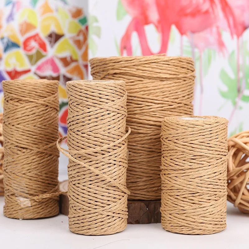 

100m/roll 1.5mm Kraft Paper Cords Twisted Rope Twine Gift Wrapping Ribbon Home Garden Kids Kindergarten Handmade DIY Accessories