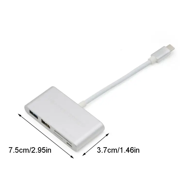 Многофункциональный USB C3.1 type-C OTG для чтения карт/USB 3,0 концентратор/SD/TF адаптер для ноутбуков type C