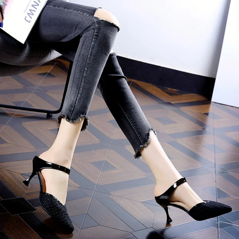

2021 Summer New Style Women's Fashion Solid Color PointedToe Stiletto Non-lace Slip-on Outdoor Non-slip Comfortable Casual Boots