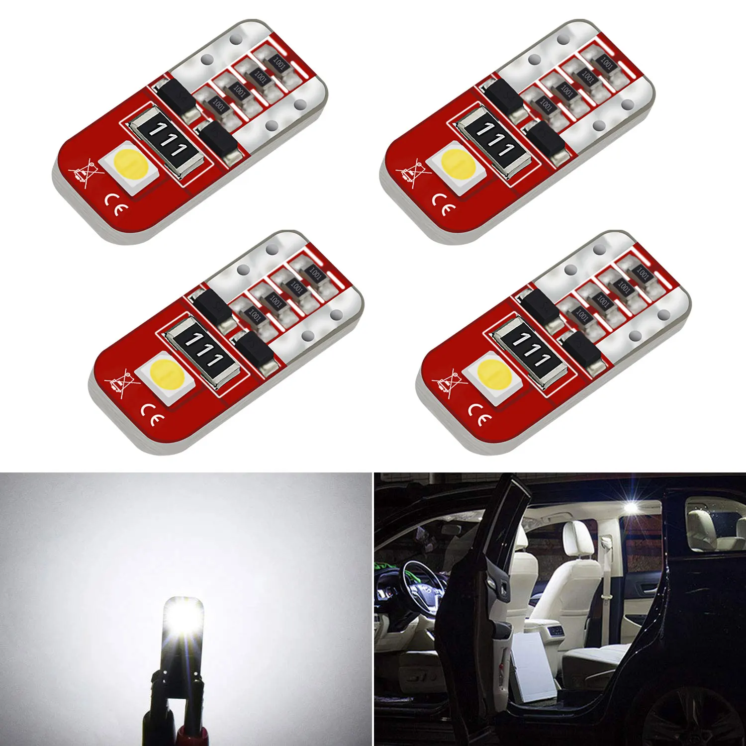 4 предмета в комплекте с can bus T10 W5W светодиодный лампы салона Лампы для чтения Volvo