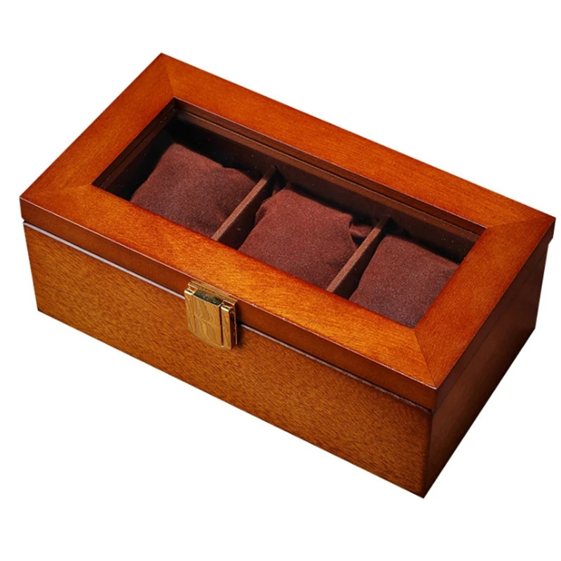 

Wood Watch Display Box Organizer Black Top Watch Wooden Case Fashion Watch Storage Packaging Gift Boxes Jewelry Case