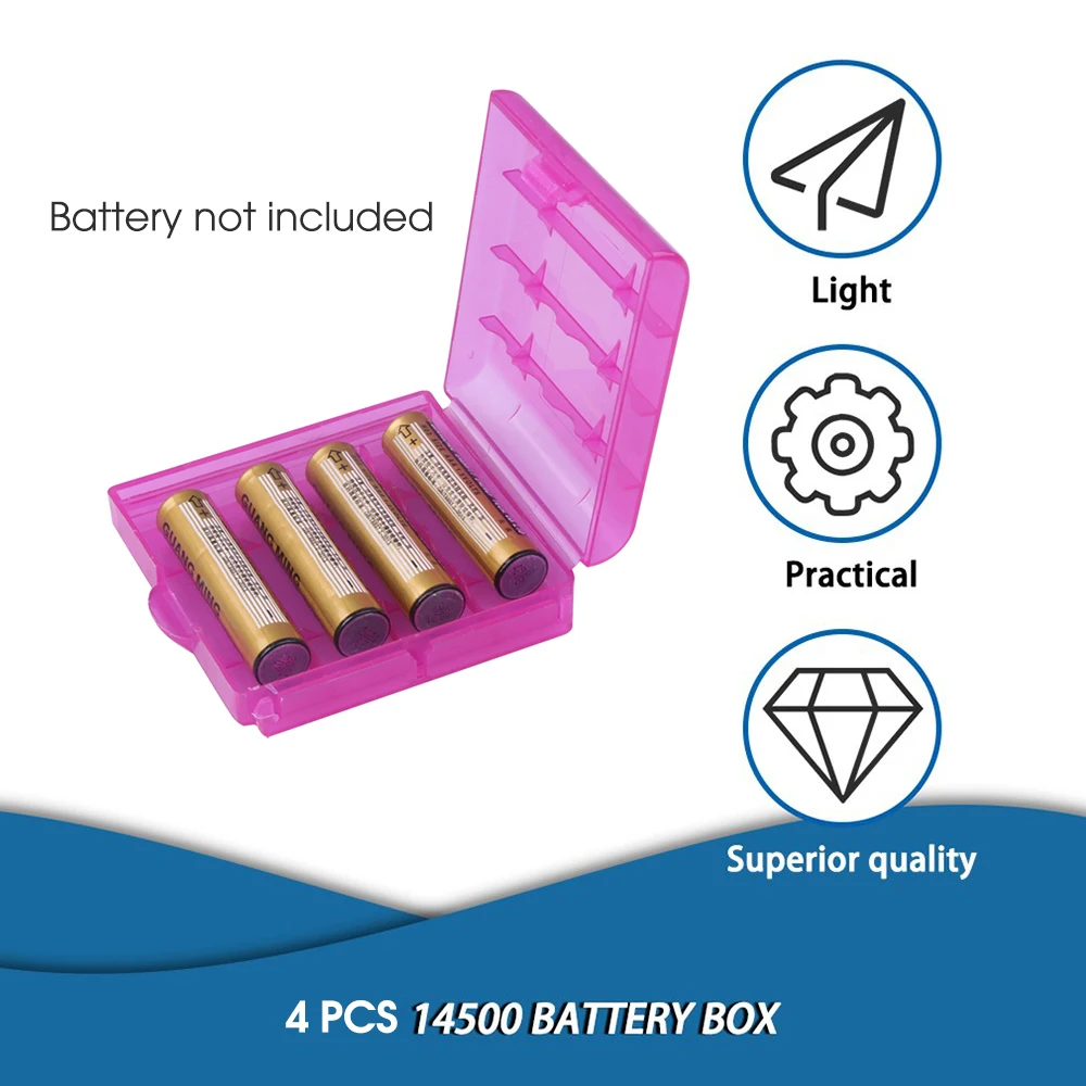 Новый цветной пластиковый чехол-держатель для хранения 4 шт. чехол 10440 14500 AA AAA