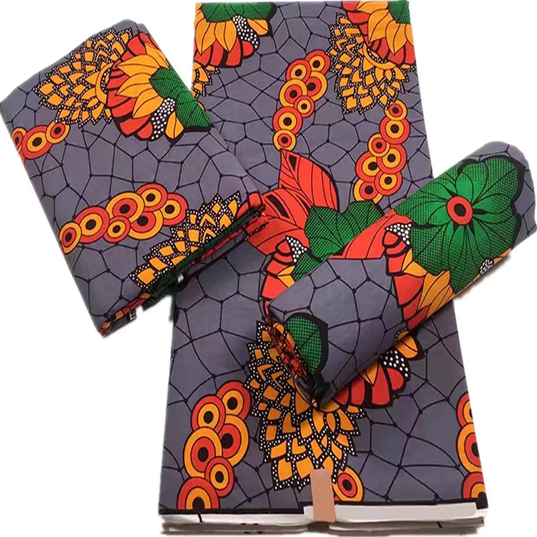 

New Latest Guaranteed Veritable Ankara Fabric High Quality African Real Wax Printed 100% Cotton 6Yards Ghana Style For Dresses