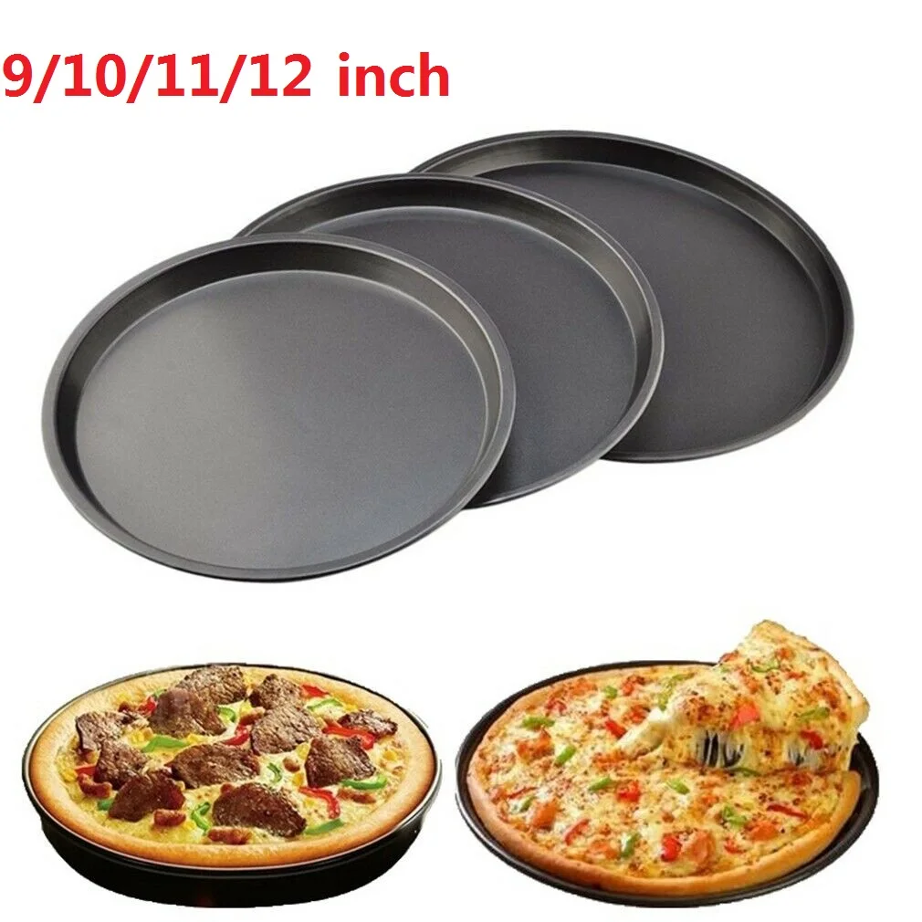 

Round Deep Dish Pizza Plate Pizza Pan Deep Dish Tray Carbon Steel Non-stick Pie Tray Baking Mold Tool Baking Mould Pan Round Dee