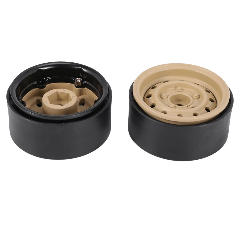 

8Pcs Metal 1.9Inch Beadlock Wheel Rim Hub 12 Small Holes Yellow & Black