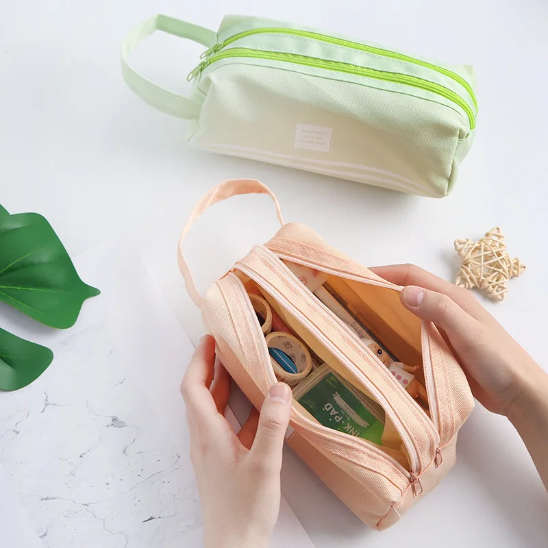 Портативный холщовый чехол для карандашей школьные принадлежности сумка