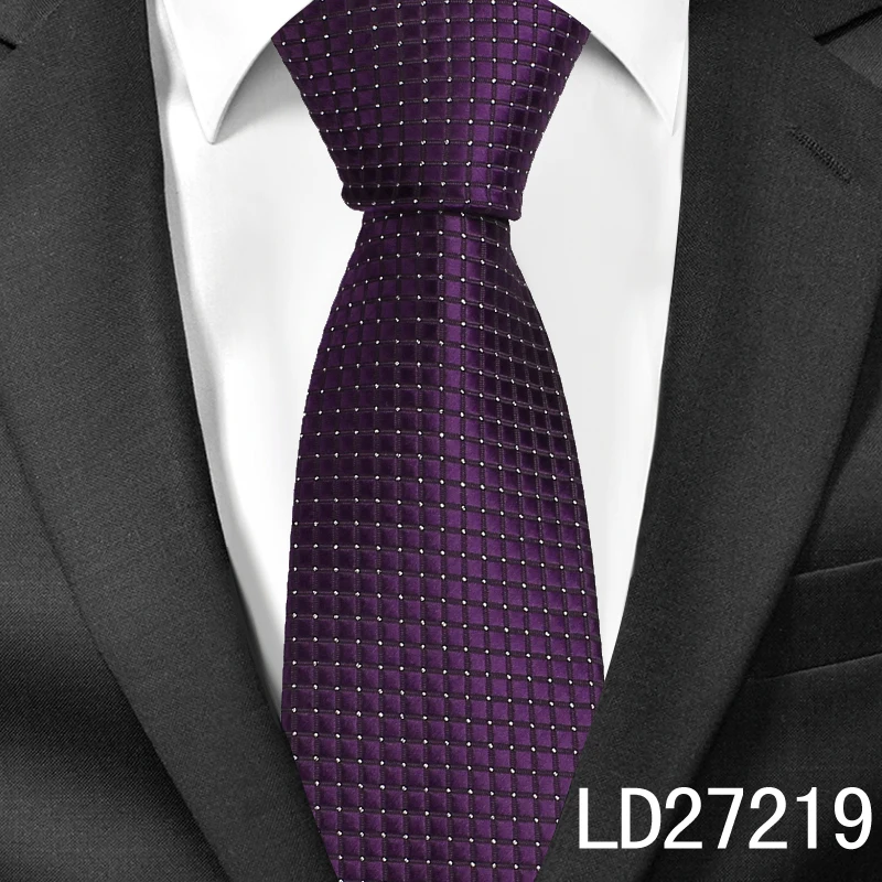 LD27219 Классические клетчатые галстуки для мужчин, повседневный галстук для костюма Gravatas, синие мужские галстуки в полоску, галстуки для бизнеса, свадьбы, ширина 8 см, мужские галстуки - Цвет: LD27219