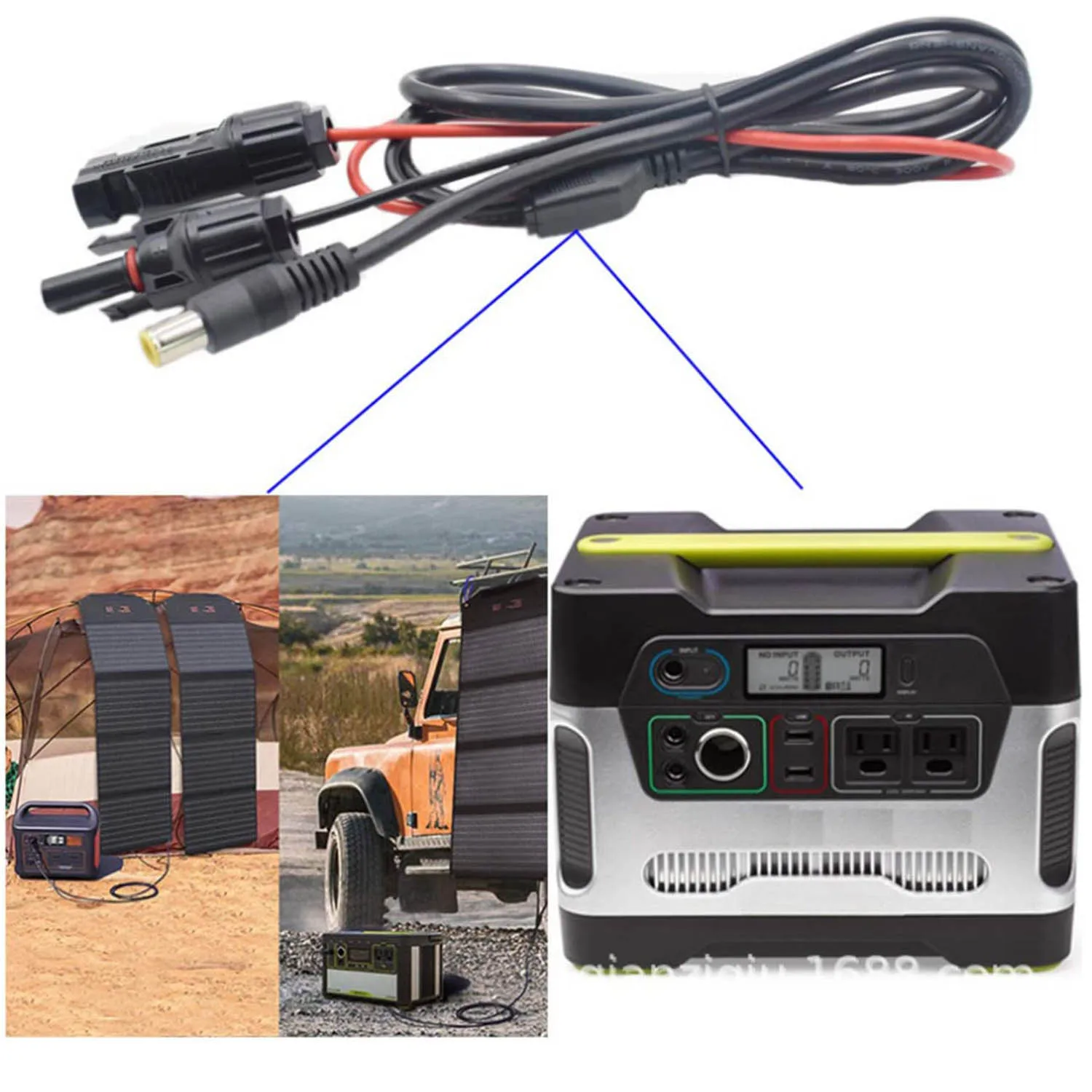 Solar Panel to 8mm Adapter Cable DC Connector w/ 5.5x2.5mm Converter for Portable Power Station GZ Yeti Jackery Generator | Электроника