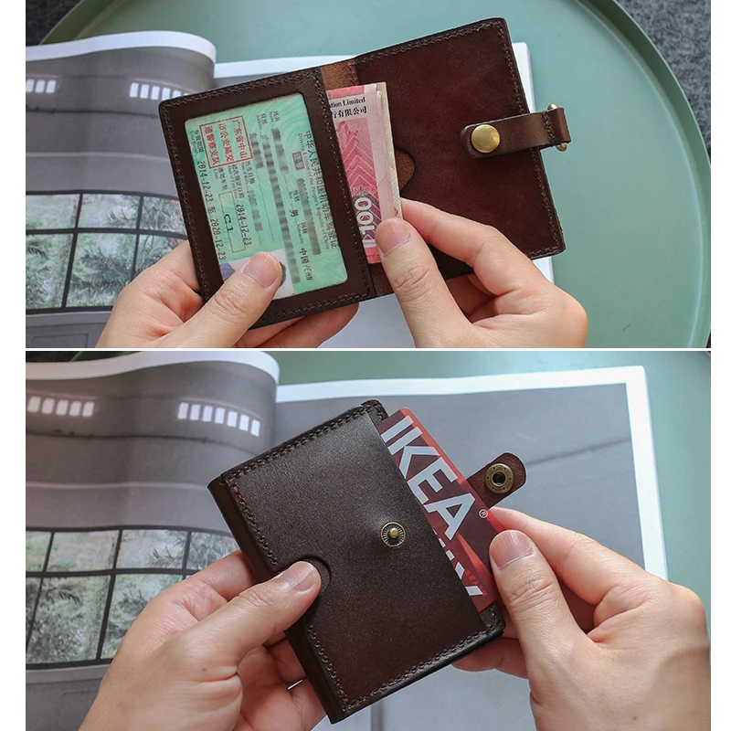 Новый модный набор ID значков и карт из первого слоя воловьей кожи чехол для карты