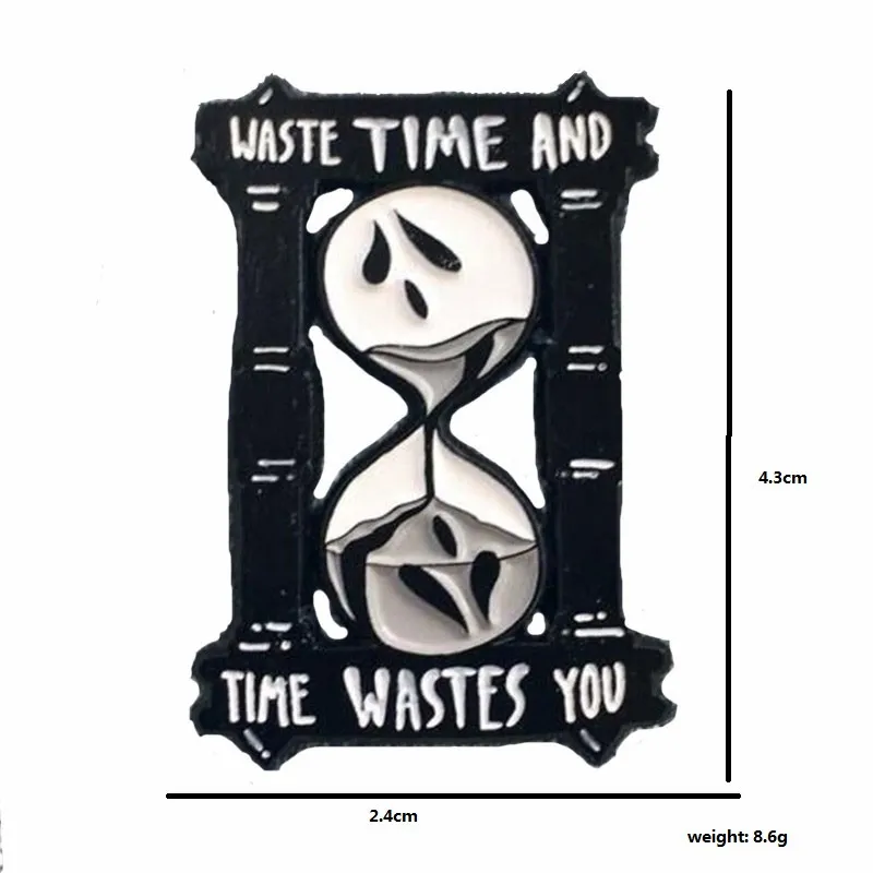 Песочные часы в форме призрака эмалированная Шпилька потеря времени и Wiste You