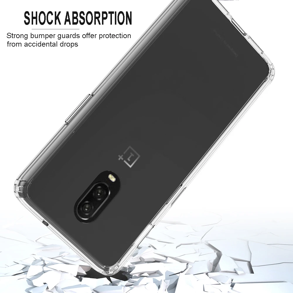 Для OnePlus 6 Чехол 7 Pro 7T 6t 5T ударопрочный чехол для 7T Pro кристально прозрачный жесткий чехол для задней панели телефона 1+ 7 5t