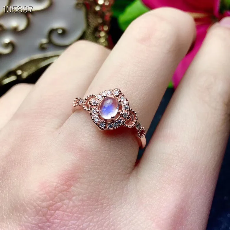 Лунный камень кольцо стихийных бедствий и реальный лунный обручальное Обручение