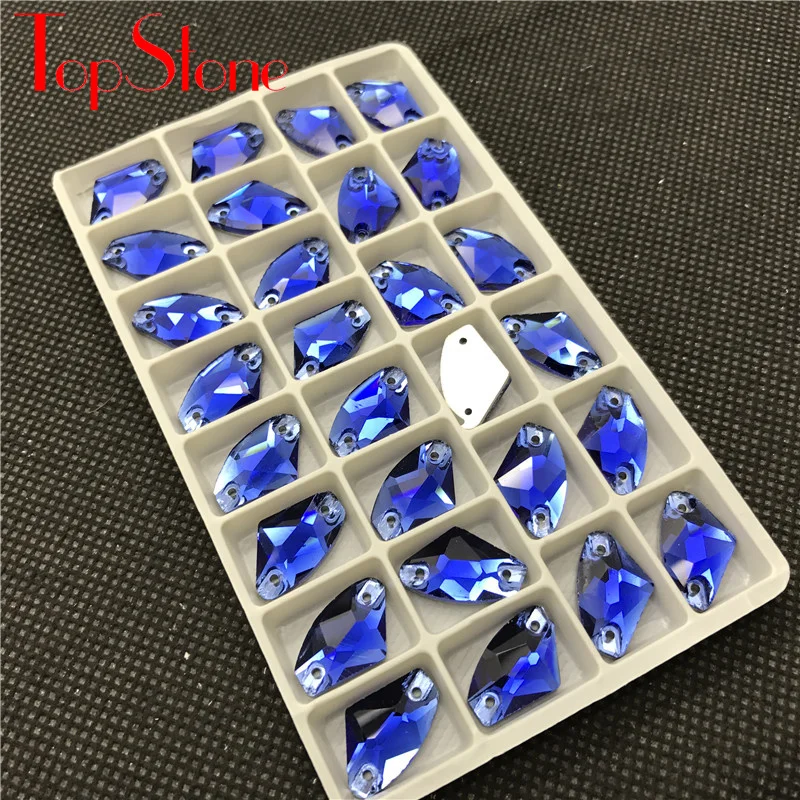 TopStone Galactic AX пришивные стразы плоские стеклянные кристаллы 5x10 9x14 12x19 мм камни для
