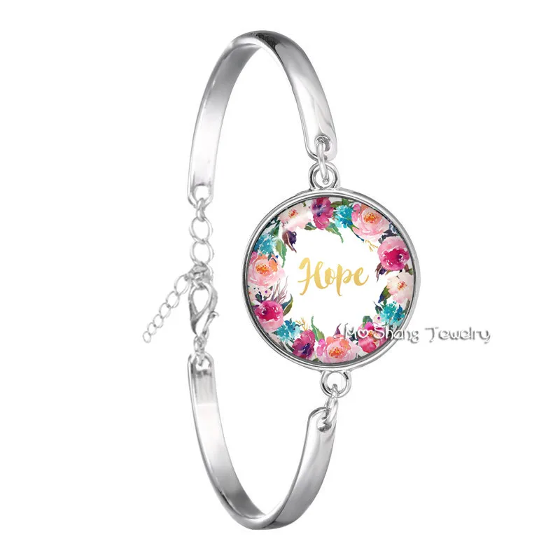 Браслет с надписью Beauty Love Hope Believe 18 мм браслет со стеклянным куполом и для женщин