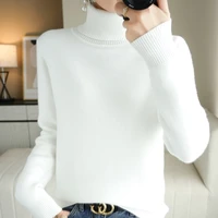 turtleneck sweater womens autumn and winter 021 new style plus velvet thick all match knitted bottoming shirt long sleeved slim
