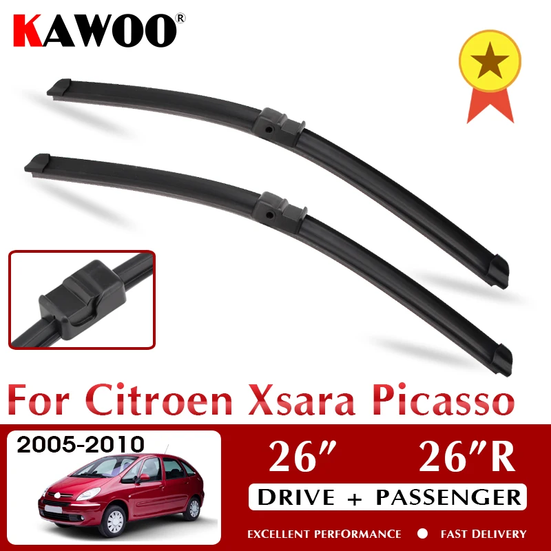 

KAWOO Wiper Car Wiper Blades For Citroen Xsara Picasso 2005-2010 Windshield Windscreen Front Window Accessories 26"+26"R LHD RHD
