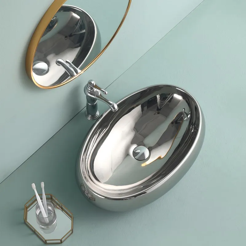 

Хромированная Европейская керамическая раковина художественная раковина Раковина Овальная раковина смеситель для горячей и холодной вод...