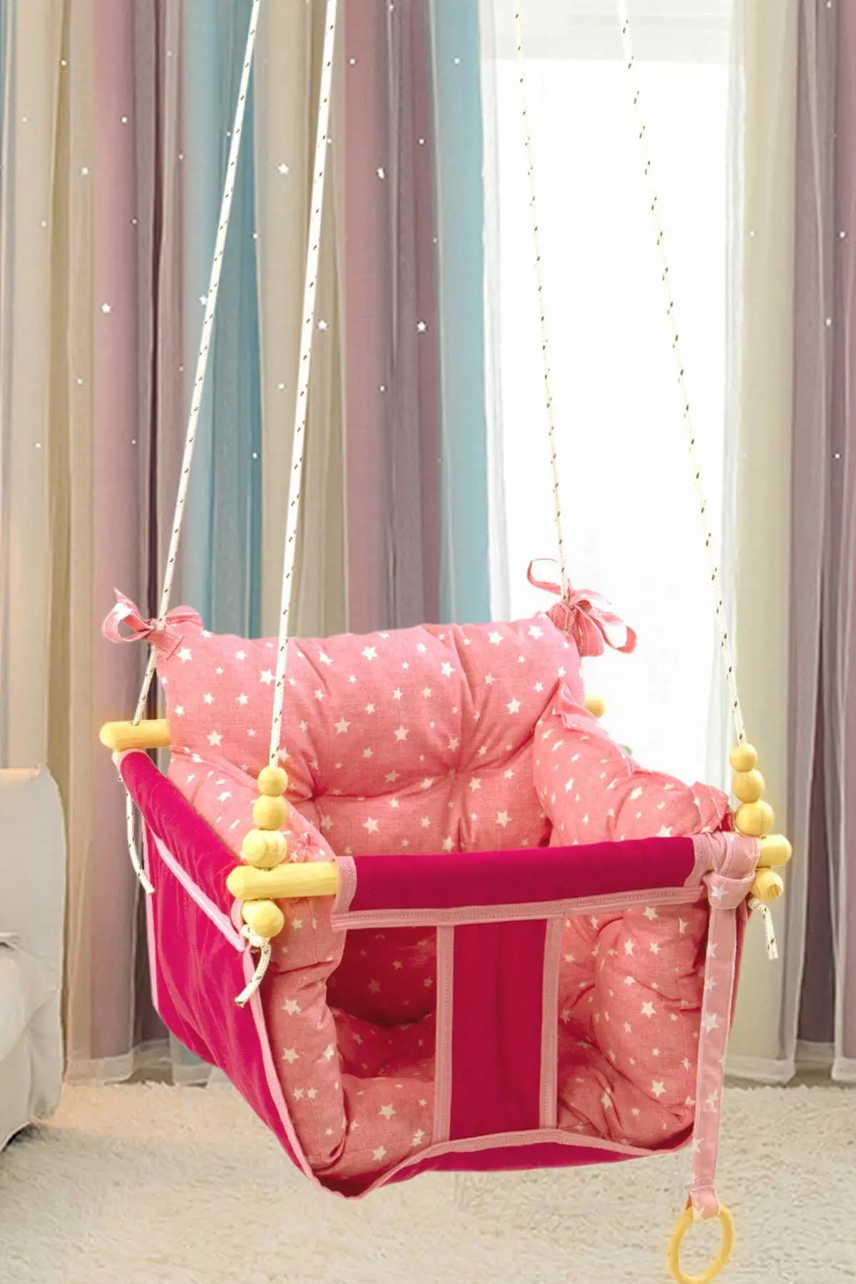 Розовый безопасное вспомогательное устройство для игрушка кресло качалка