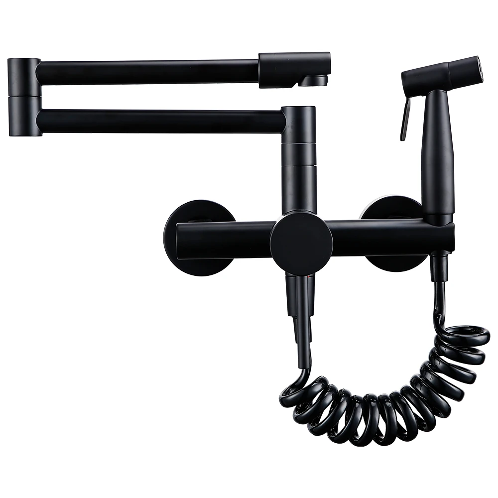 

Bagnolux черный настенный смеситель для кухни