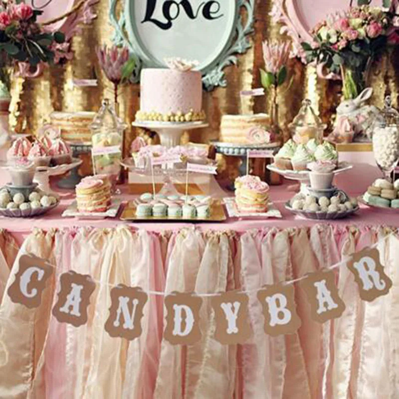 Лидер продаж моноблок kraft Бумага картона овсянка баннер знак Baby Shower День рождения