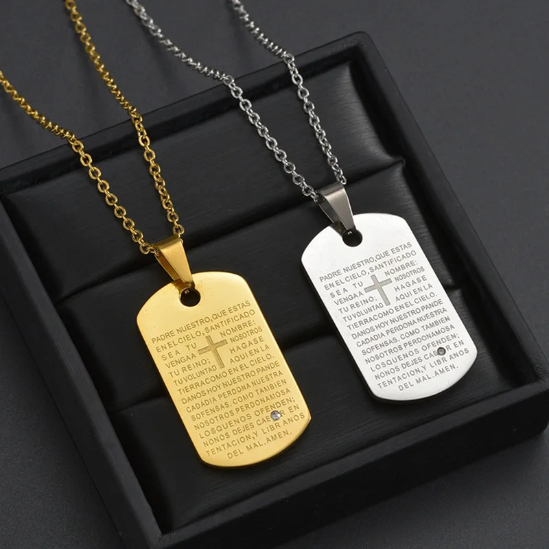 Ожерелье для мальчиков с подвеской-крестом из нержавеющей стали | Украшения и